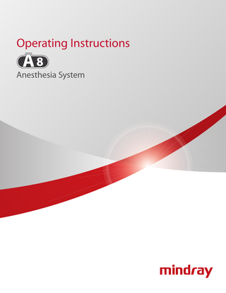 A8  Anesthesia System Operating Instructions Ver 11.0 Jan 2022 