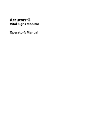  Accutorr 3 Vital Signs Monitor Operating Instructions Rev 12.0 Nov 2021 