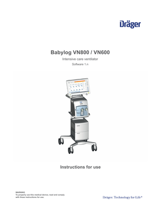 Babylog VN800 -VN600 Instructions for Use Sw 1.n Edition 2 Dec 2019