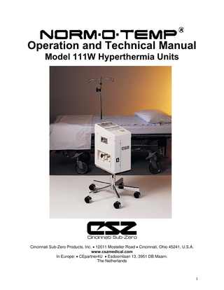 NORM-O-TEMP Model 111W Operation and Technical Manual Rev P Aug 2011