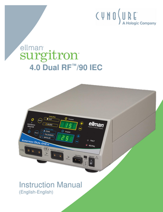Surgitron 4.0 Dual RF-90IEC Instructions for Use Rev 002 April 2019