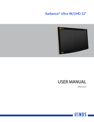 Radiance Ultra 4K UHD 32 " Display User Manual Rev C Dec 2021