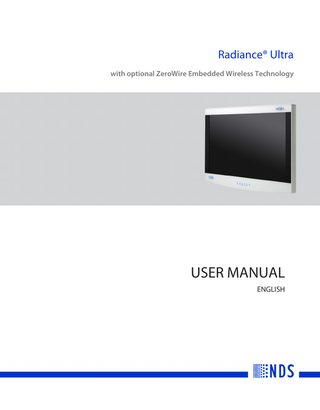 Radiance Ultra 27",32" and TruColor with optional  ZeroWire Embedded Wireless Technology Display User Manual Rev K Aug  2021