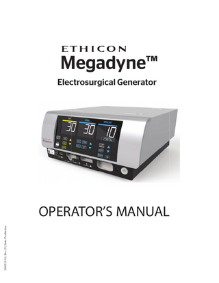  Ethicon Megadyne Electrosurgical Generator Operators Manual Rev D  Jan 2022