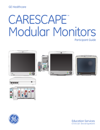 CARESCAPE Modular Monitors Participant Training Guide Rev A