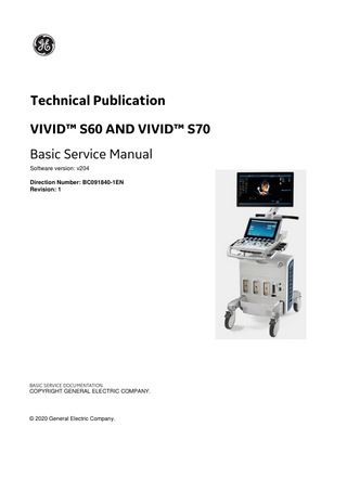 Vivid S60 and S70 Basic Service Manual sw ver v204 Rev 1 June 2020