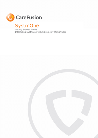 CareFusion SystmOne Getting Started Guide Issue 3 April 2010