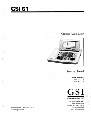 GSI 61 Service Manual Rev 5 April 1999