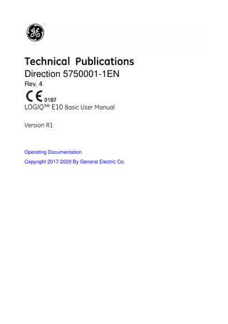 LOGIQ E10 Basic User Manual Ver R1 June 2020