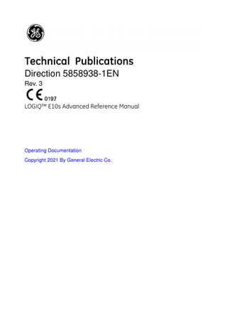 LOGIQ E10s Advanced Reference Manual Rev 3 Sept 2021