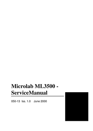 Micro Medical Microlab ML3500 Service Manual Issue 1.0 June 2000
