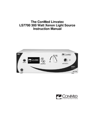 LS7700 300 Watt Xenon Light Source Instruction Manual Rev AB March 2014