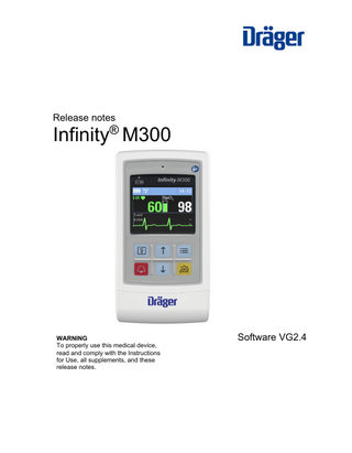 Infinity M300 Release Notes Telemetry Unit SW VG2.4 Instructions for Use Oct  2020 