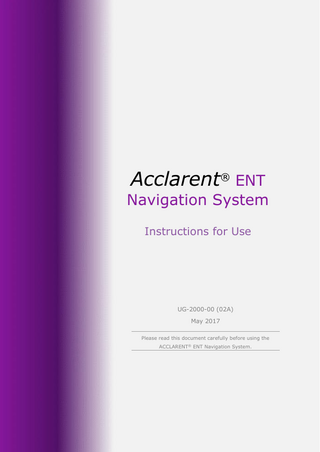 Acclarent ENT Navigation System Instructions for Use May 2017