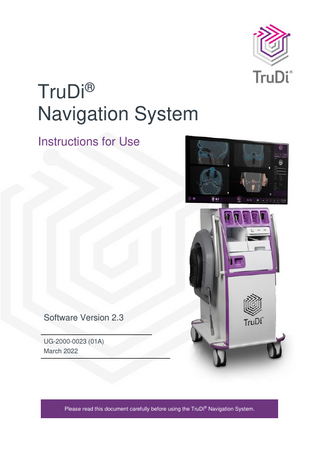 TruDi Navigation System Instructions for Use Sw Ver 2.3 March 2022