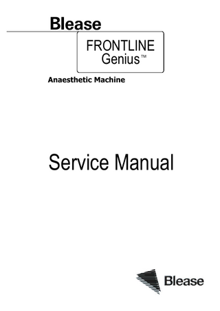 Blease FRONTLINE Genius Service Manual Issue 2 Sept 2002