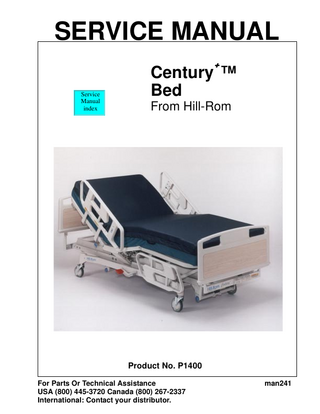 Century Bed P1400 Service Manual April 1999