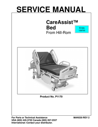 CareAssist Bed P1170 Service Manual Rev 2 Jan 2005