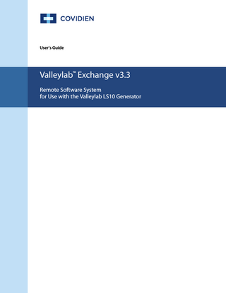 LS10 Generator Valleylab Exchange Software System Users Guide v3.3 April 2017