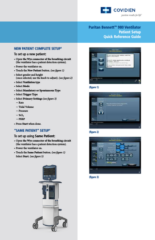 980 Series Patient Setup Quick Reference Guide