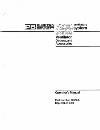 7200 Series Ventilator Operators Manual Sept 1990