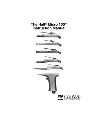 Hall Micro 100 Instruction Manual