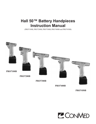 Hall 50 Battery Handpieces Instruction Manual