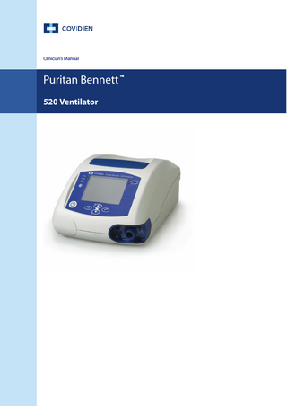 Clinician’s Manual  Puritan Bennett  TM  520 Ventilator     