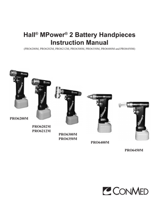 Hall MPower 2 Battery Handpieces Instruction Manual