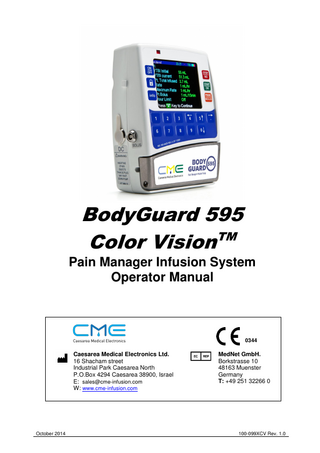 BodyGuard 595 Color Vision Operator Manual Rev 1.0 Oct 2014