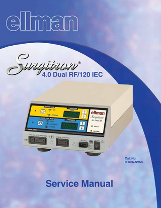 Surgitron 4.0 Dual RF Service Manual