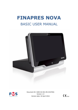 FINAPRES NOVA Basic User Manual Ver 1.9 April 2016