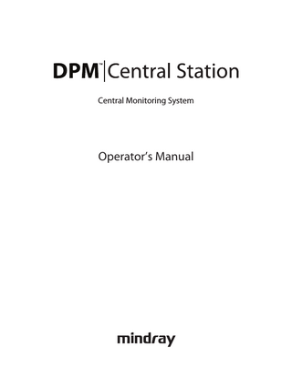 Central Monitoring System  Operator’s Manual  