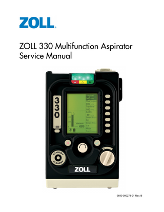 Zoll Multifunction Aspirator Model 330 Service Manual Rev B Feb 2018 
