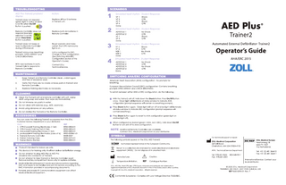AED Plus Trainer2 Operator's Guide AHA ERC 2015 Rev F