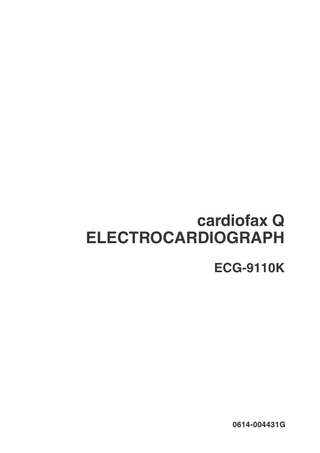 cardiofax Q ECG 9110K User Manual Rev G