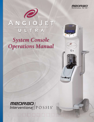 AngioJet Ultra System Console Operations Manual Rev 5