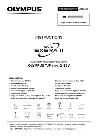 EVIS EXERA II DUODENOVIDEOSCOPE Reprocessing Manual