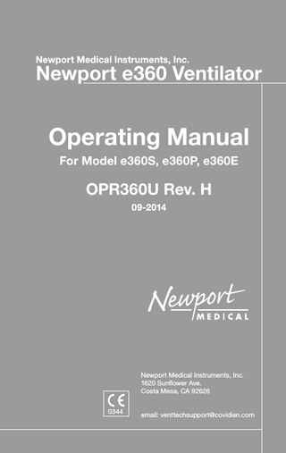 e360 Operating Manual for Models e360x Series OPR360U Rev H Sept 2014