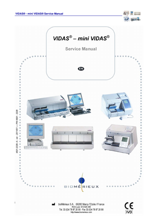 VIDAS and mini VIDAS Service Manual Ver 1.0 1st Edition Jan 2011