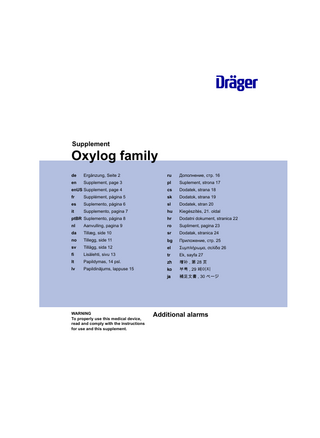 Oxylog family Supplement Additional alarms Edition 1 May 2016
