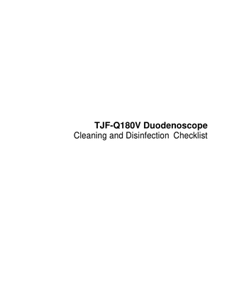 Duodenoscope  Cleaning and Disinfection Checklist