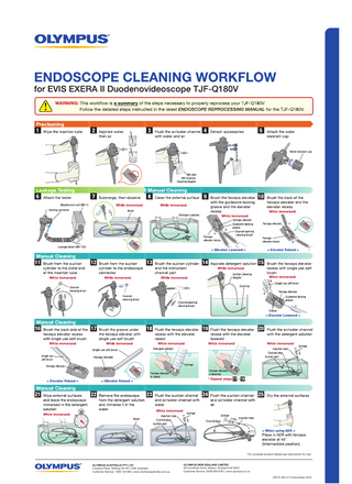 ENDOSCOPE CLEANING WORKFLOW For EVIS EXERA II Duodenovideoscope
