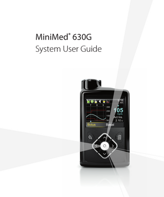 This user guide is designed to help you understand the operation of your MiniMed® 630G system with SmartGuard™ technology. SmartGuard can temporarily suspend insulin delivery based on your sensor glucose values. Work closely with your healthcare professional when starting insulin pump therapy.  Using this user guide This user guide contains valuable information about using your new insulin pump. To help you find the information you need, you can use the table of contents at the beginning of the user guide and the index at the end of the user guide. There is also a glossary of terms, which starts on page 277. The following table describes certain terms, conventions, and concepts used in this user guide. Convention  What it means  Select  To activate a screen item, accept a value, or initiate an action.  Select and hold  To perform an action using your pump screen, press the Select button and hold until the action is complete.  Press  To push and then release a button.  Press and hold  To push and keep pressure on a button.  Bold text  To indicate screen items and buttons. For example, "Select Next to continue."  Before you begin  3  ■ before you begin  Before you begin  