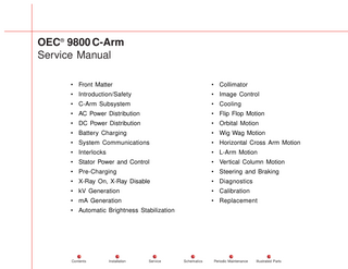 OEC 9800 C-Arm Service Manual