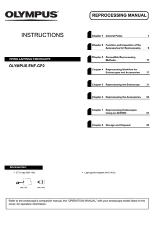ENF-GP2 RHINO-LARYNGO FIBERSCOPE Reprocessing Manual