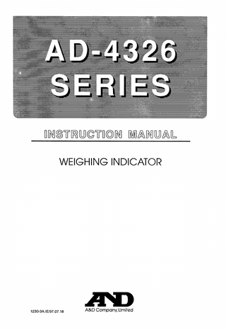 AD-4326 Series Instruction Manual July 1997