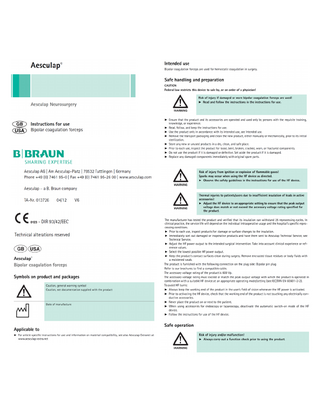 Bipolar Coagulation Forceps Instructions for Use