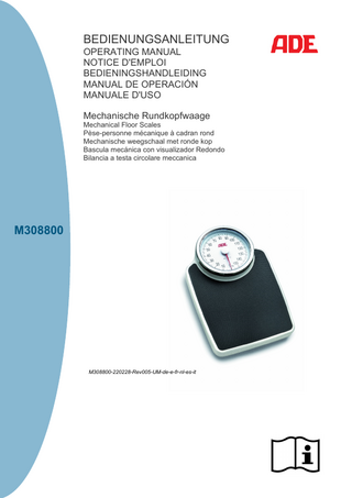 Mechanical Floor Scale M308800-Rev005-UM-m Operating Manual Feb 2022