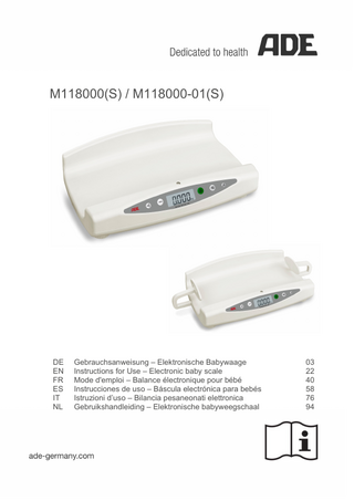 Electronic baby scales M118000 and M118000-01 Rev002-UM-e  Instructions for Use March 2021